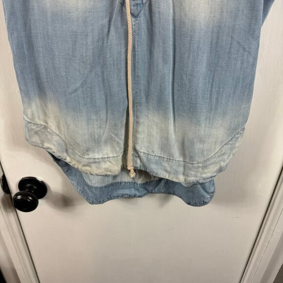 Bella Dahl Lace Up Tank in Bay Wash sleeveless denim shirt - Picture 5 of 8